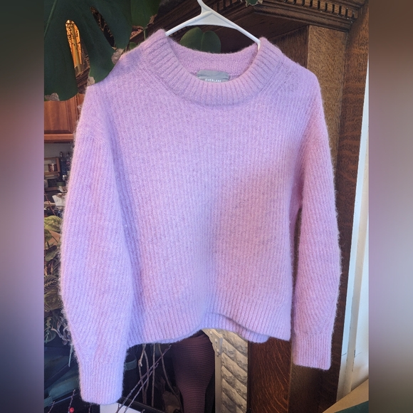 Everlane Oversized Cocoon Alpaca Crew Neck Pullover Sweater in Cool Pink small - Picture 2 of 8